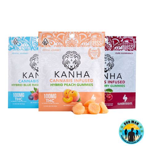 Kanha Cannabis Infused Gummies 100mg Thc 10 Options Bud Man Orange