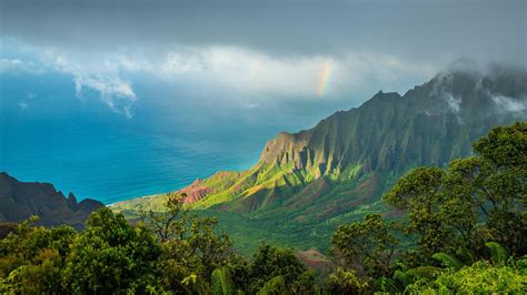 1920x1080 Hawaii Kauai Pacific Ocean Clouds Mountains 4k