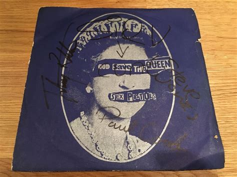The Sex Pistols God Save The Queen Signed By Rotten