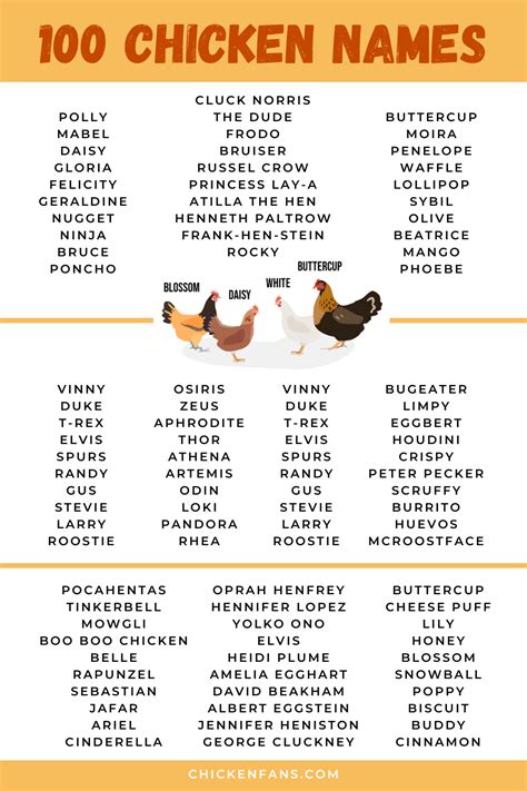 100 Chicken Names Chicken Names Good Chicken Names Cute Chicken Names