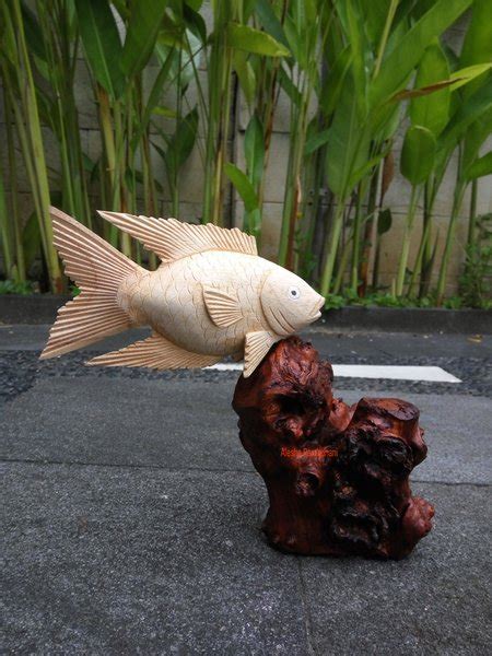 Jual Patung Ikan Koi Hiasan Meja Ukiran Bali Di Lapak Alesha