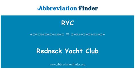 Ryc Definition Redneck Yacht Club Abbreviation Finder