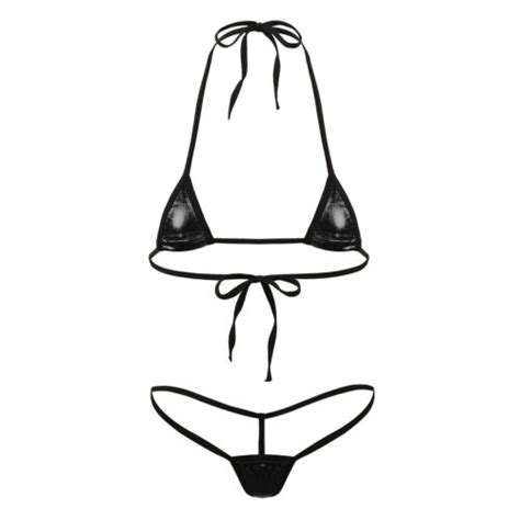 Sexy Womens Lingerie Micro Thongs Bra Mini Bikini Swimwear G String