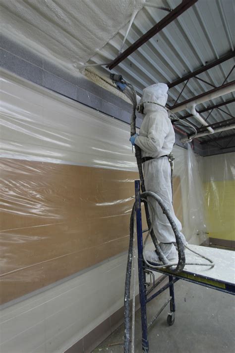 Spray foam insulation expands quickly when it meets the air and unwanted spray will be difficult to remove from surrounding surfaces so use care as you begin. Closed Cell Spray Foam Insulation Under Metal Roof in Rosebud, Missouri | St. Louis MO Spray ...