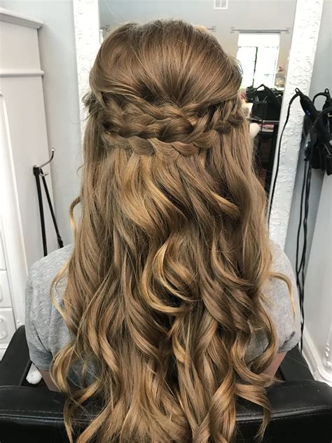 braided half up half down prom hair braids for long hair pageant hair curly hair styles