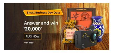 Amazon Small Business Day Quiz Answers Win Rs 10000 10 Winners