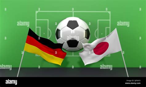 Germany vs Japan soccer Match FIFA World Cup Qatar 2022, on blur 
