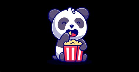 Cute Panda Eating Popcorn Cartoon Cute Panda Eating Popcorn Cartoon