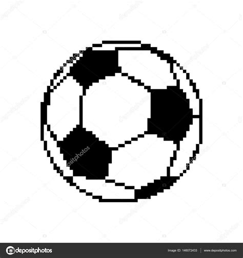 Football Pixel Art Grid Soccer Ball Of The Pixel Grid Stock