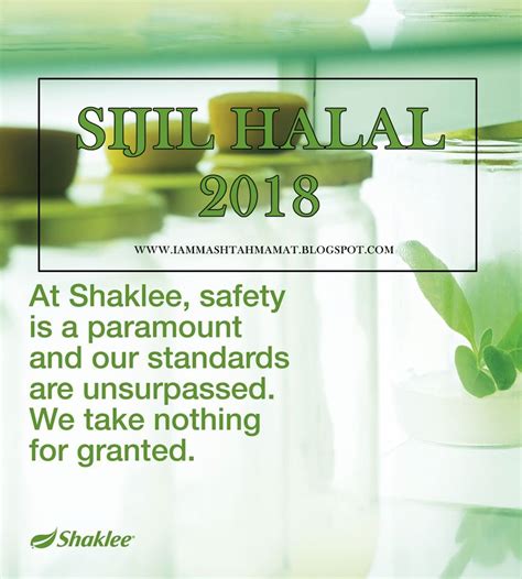 Ayuh klik see first di fanpage fb bahagian hab halal, jakim ini untuk sentiasa. Sijil Halal Produk Shaklee 2018