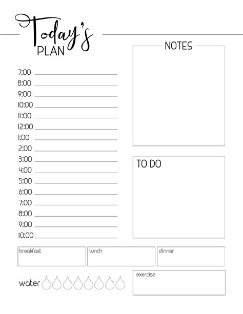 Free Printable Daily Sheets Free Daily Schedules In Pdf Format Templates