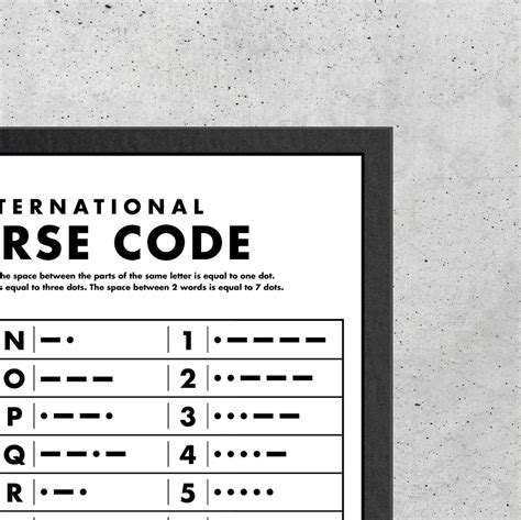 Morse Code Alphabet B W Premium Art Print Morse Code Chart Etsy