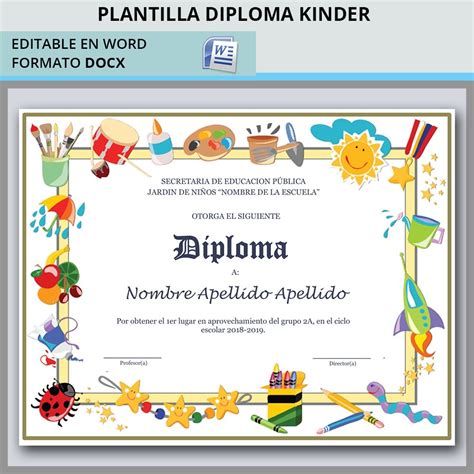 Diplomas Editables En Word Para Preescolar Mobile Legends
