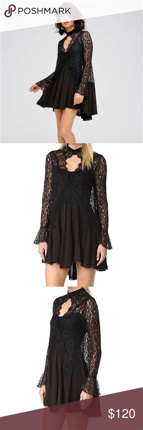 Free People New Tell Tale Black Lace Tunic Lace Tunic Tunics For