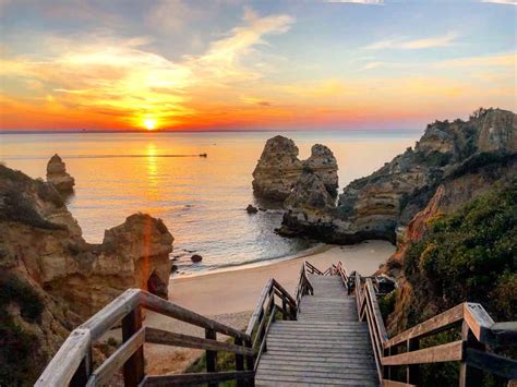 A long staircase leading to the. Praia do Camilo - Camilo beach - Algarve Portugal - Book ...