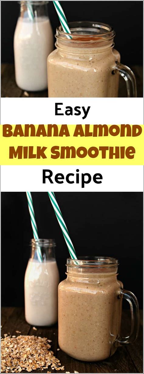 Use one large ripe banana, for a smoothie with a creamier consistency. Easy Banana Almond Milk Smoothie Recipe for Breakfast or Snack