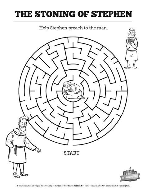 Acts 7 The Stoning Of Stephen Bible Mazes Can Your Kids Find Their Way