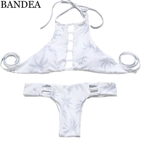 Bandea Reversible Bikini Bandage Bikini Set Halter Swimsuit Brazilian