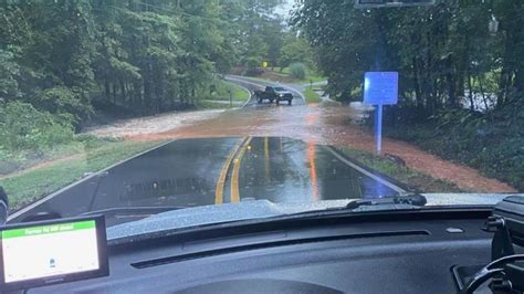 Sinkhole And Flooding Close Roads In Rockdale County