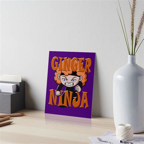 Ginger Ninja Art Board Print By Paparaw Redbubble