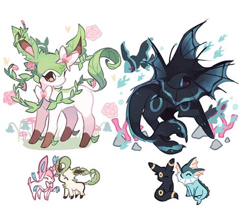 Sylveon Umbreon Vaporeon And Leafeon Pokemon Drawn By Charamells Danbooru