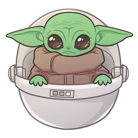 Baby Yoda Drawing Cute Png