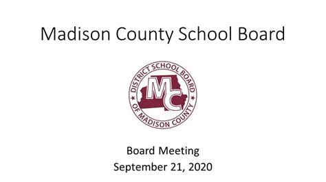 Madison County School Board Meeting September 21 2020 Youtube