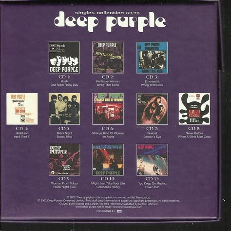 Singles Collection 6876 Coffret 11 Cds By Deep Purple Cd Box With