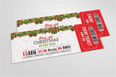 Christmas Party Night Ticket By Designhub Thehungryjpeg