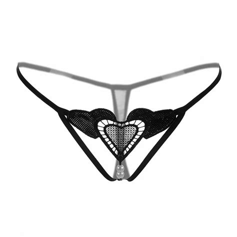 Fashion Pearl Sexy G String Triangle Underwear For Women Crotchless Briefs Thongs Sexy Panties
