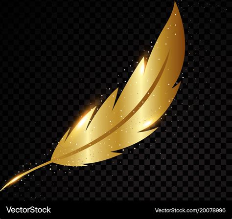 Gold Feather Royalty Free Vector Image Vectorstock