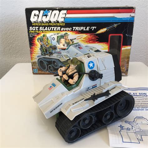 The top can pop off the treads if you push it, but its back on fine. GI JOE TANK SLAUGHTER - Boutique Univers Vintage