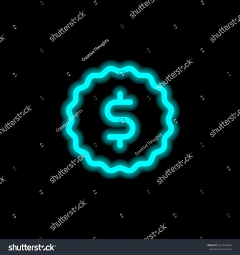 Badge Blue Glowing Neon Ui Ux Stock Vector Royalty Free 692651404