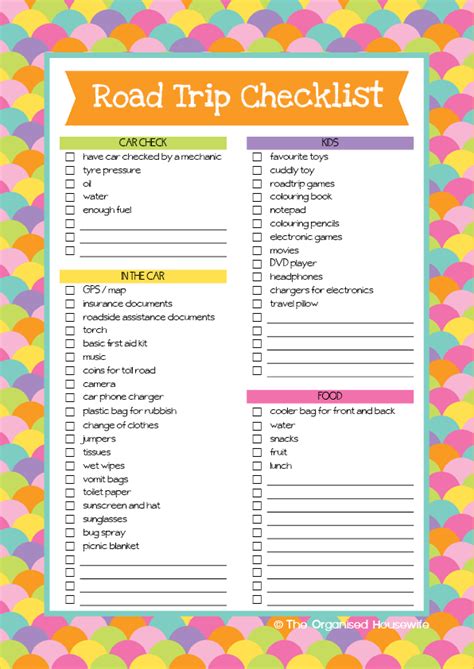 Road Trip Checklist And Aussie Road Trip Games Book The