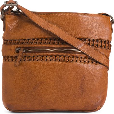 Vilenca Holland Leather Zip Crossbody With Stitching Shopstyle