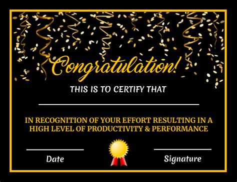 Congratulations Certificate Template Postermywall