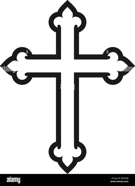 Symbol Of A Church Cross Christianity Religion Symbol Stock Vector