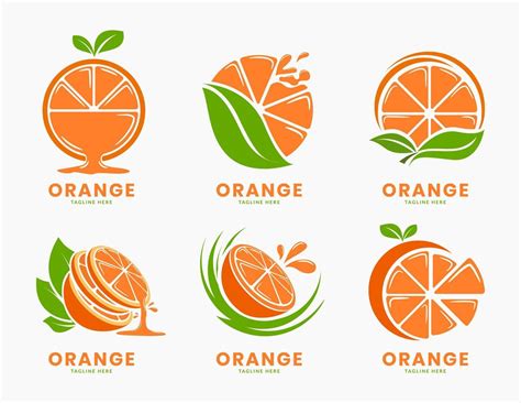 Set Of Orange Fruit Logo Template 8321395 Vector Art At Vecteezy