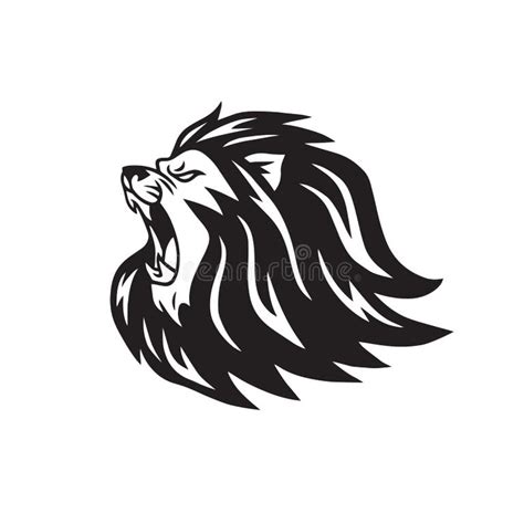 Roaring Lion Head Silhouette Stock Illustrations 1662 Roaring Lion