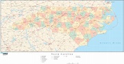 North Carolina Wall Map with Counties by Map Resources - MapSales