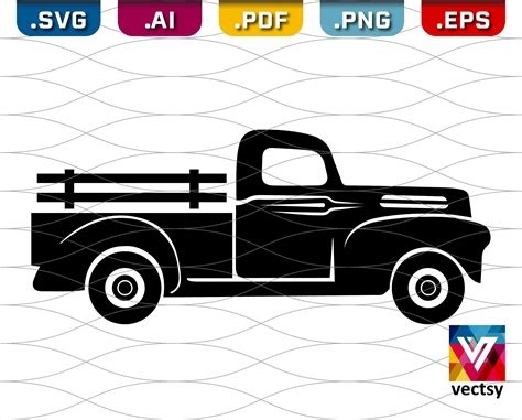 Retro Truck Svg Classic Pickup Truck Clipart By Vectsy On Etsy Turnip