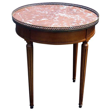 Cassard Romano Louis Xvi Style Marble Top Bouillotte Table At 1stdibs