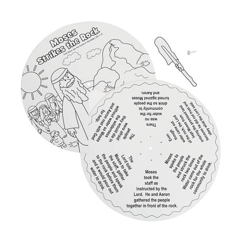 Color Your Own Moses Strikes The Rock Wheels Coloring