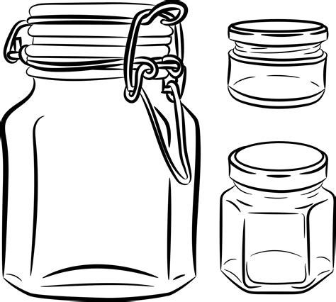Glass Jar Jar Drawing Doodle Style Sketch A Jar With A Lid 3129640
