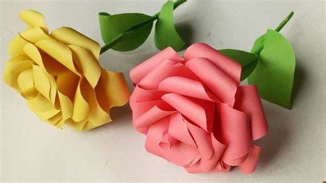 How To Make Realistic And Easy Paper Rosesorigami Rose Youtube