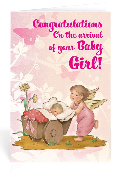 Congratulations New Baby Girl Greeting Card Sacred Heart Retreat