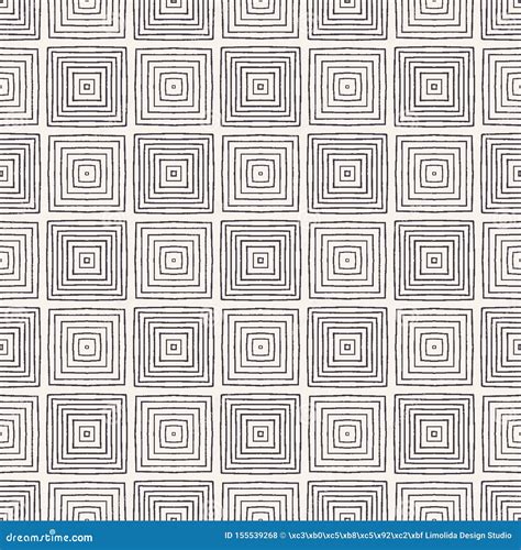 Seamless Vector Pattern Hand Drawn Square Tile Shapes Repeating