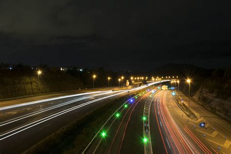 Fotos Gratis Ligero La Carretera Puente Noche Autopista Paisaje