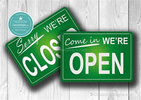 Open Closed Sign Open Closed Signs Double Sided Open Closed Etsy