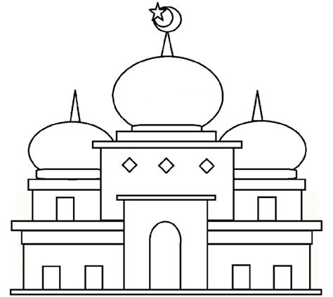 Gambar Suasana Ramadhan Anak Tk Mewarnai Gambar Masjid Kartun
